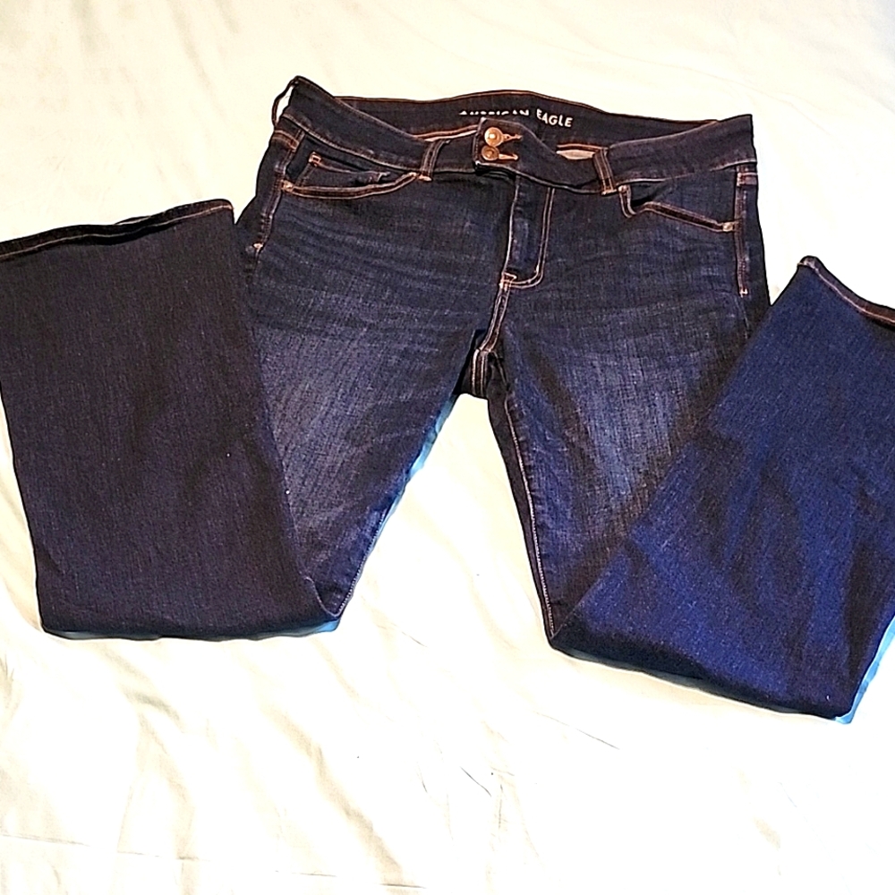 American Eagle Outfitters Blue Kick Boot Jeans 14R